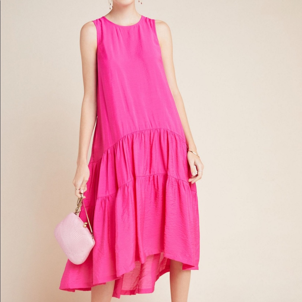 Anthropologie Mauve Marlene Tiered Dress